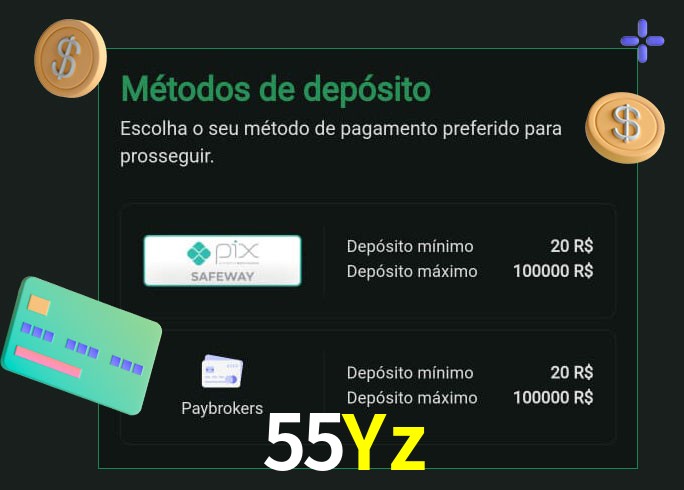 O cassino 55Yz oferece uma grande variedade de métodos de pagamento